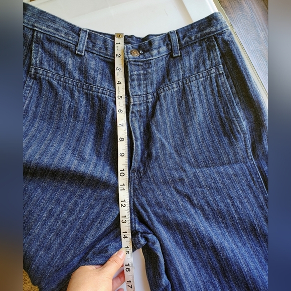 Levi's vintage denim mom jean women's high rise tapered textured striped sz 16. - Picture 11 of 16